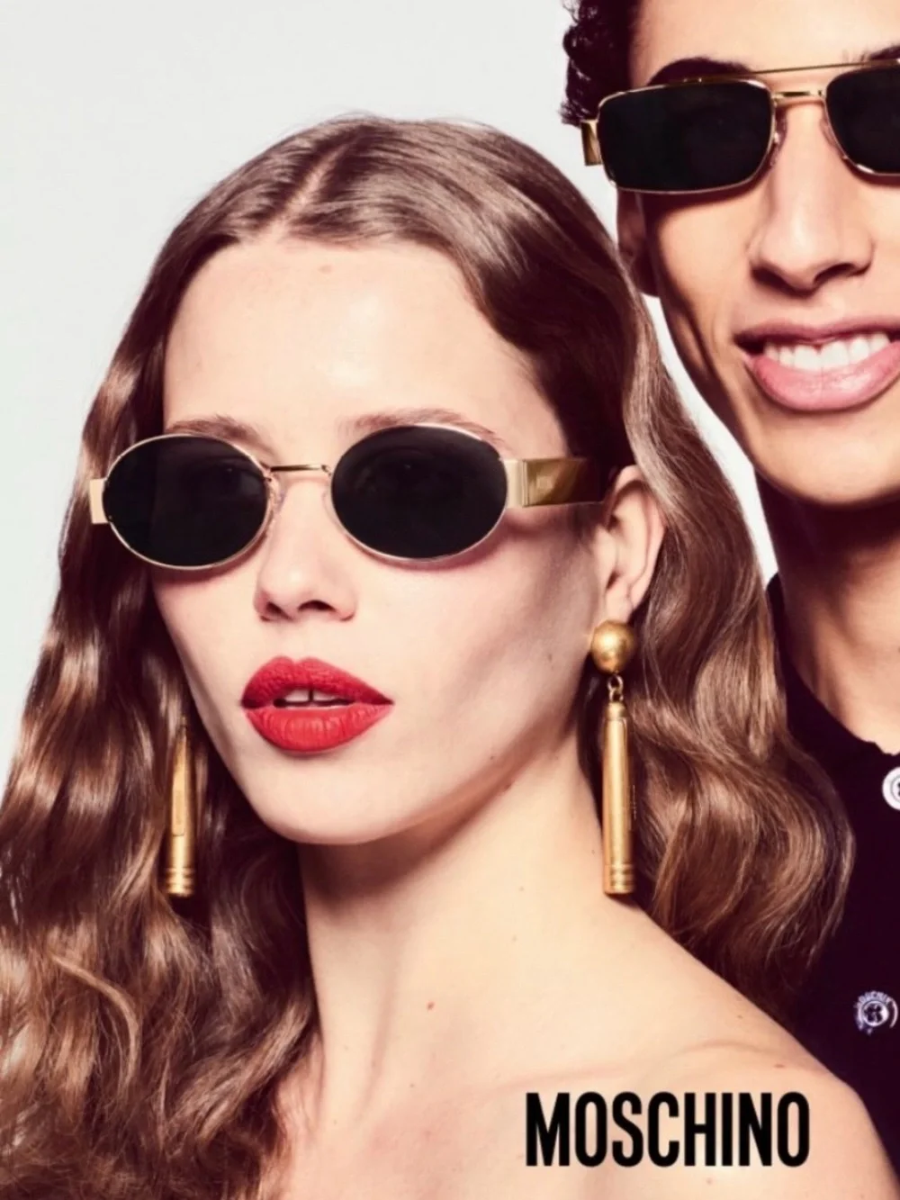 New Moschino MOS185/S 06LBUE Silver Mirrored Oval Sunglasses for Women Authentic